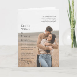 Stilvolles Schwarz-Weiß-Foto Moderne Hochzeit Einladung