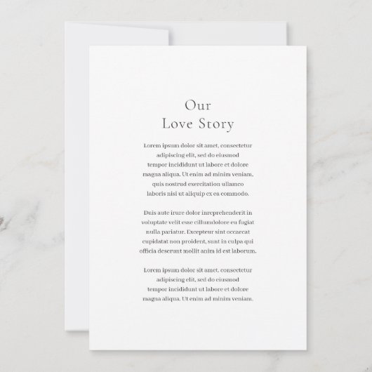 Stilvolles Schwarz-Weiß-Foto Moderne Hochzeit Einladung (Rückseite)