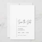 Stilvolles Schwarz/Weiß Foto & QR Code Save The Date (Vorderseite)