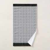Stilvolles Schwarz-Weiß-Geometrisches Muster Monog Badhandtuch Set (Handtuch)