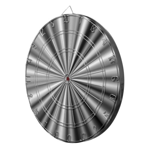 Stilvolles Schwarz-weiß-Grau-Silber-Muster Dartscheibe (Vorderseite rechts)