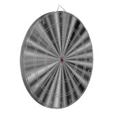 Stilvolles Schwarz-weiß-Grau-Silber-Muster Dartscheibe (Vorderseite Links)