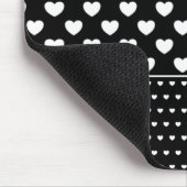 Stilvolles Schwarz-Weiß-Herz Mousepad (Ecke)