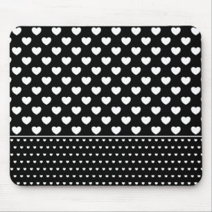 Stilvolles Schwarz-Weiß-Herz Mousepad
