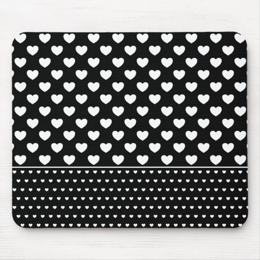 Stilvolles Schwarz-Weiß-Herz Mousepad (Vorne)