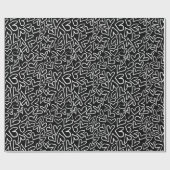 Stilvolles Schwarz-Weiß-Herz-Muster Geschenkpapier (Flach)