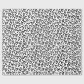 Stilvolles Schwarz-Weiß-Herz-Muster Geschenkpapier (Flach)