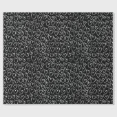 Stilvolles Schwarz-Weiß-Herz-Muster Geschenkpapier (Flach)