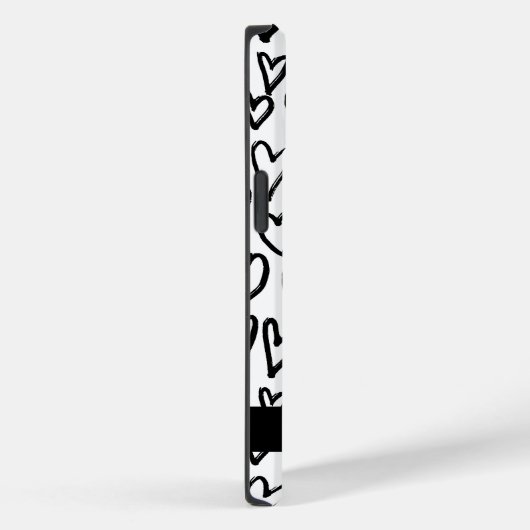 Stilvolles Schwarz-Weiß-Herz-Muster personalisiere Case-Mate iPhone Hülle (Rückseite / Rechts)