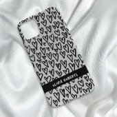 Stilvolles Schwarz-Weiß-Herz-Muster personalisiere Case-Mate iPhone Hülle