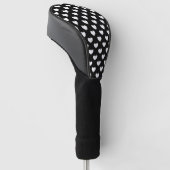 Stilvolles Schwarz-Weiß-Herz-Polka-Dot-Muster Golf Headcover (angewinkelt)