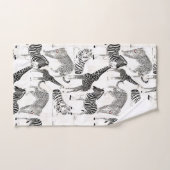 Stilvolles Schwarz-Weiß-Jungle-Tiermuster Badhandtuch Set (Handtuch)