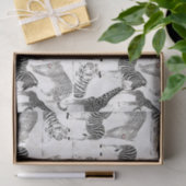 Stilvolles Schwarz-Weiß-Jungle-Tiermuster Seidenpapier (Geschenk)