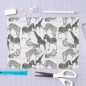 Stilvolles Schwarz-Weiß-Jungle-Tiermuster Seidenpapier (Handwerk)