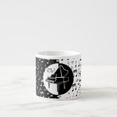 Stilvolles Schwarz-Weiß-Klavier und Musikdesign Espressotasse (Vorderseite)