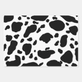 Stilvolles Schwarz-Weiß-Kuh-Druckmuster Geschenkpapier Set (Vorderseite 2)
