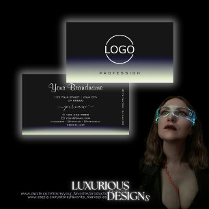 Stilvolles Schwarz-Weiß-Logo Elegant Visitenkarte