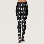 Stilvolles Schwarz-Weiß-Muster Leggings (Rückseite)