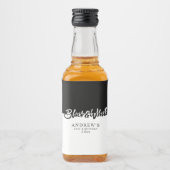 Stilvolles Schwarz-Weiß-Party Alkoholflaschenetikett (Vorderseite)