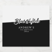 Stilvolles Schwarz-Weiß-Party Bierflaschenetikett (Einzelnes Label)