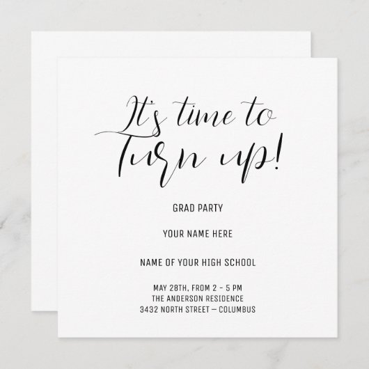 Stilvolles Schwarz-Weiß-Party Save The Date (Vorne/Hinten)