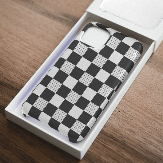 Stilvolles Schwarz-Weiß-Schachbrettmuster Case-Mate iPhone Hülle