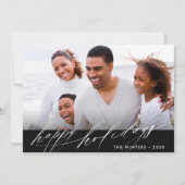 Stilvolles Schwarz-Weiß-Script-Foto Feiertagskarte (Vorderseite)