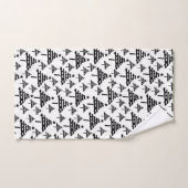 Stilvolles Schwarz-Weiß-Weihnachtsbaummuster Badhandtuch Set (Handtuch)