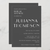 Stilvolles Schwarz-weißes Art Deco Brautparty Einladung (Vorne/Hinten)