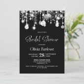 Stilvolles Schwarz-weißes Brautparty Einladung (Stehend Vorderseite)