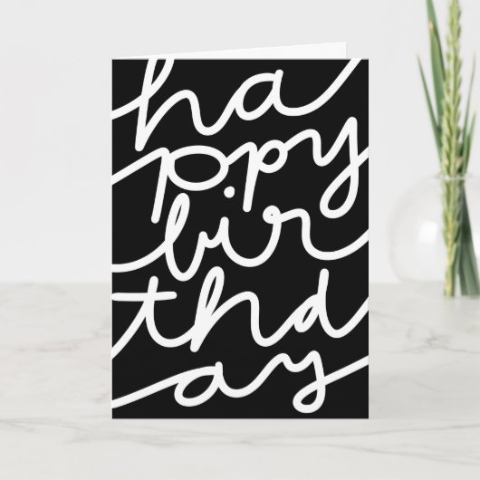 Stilvolles Schwarz-weißes Business Happy Birthday Karte (Vorderseite)