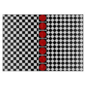 Stilvolles Schwarz-weißes halbes Schneidebrett (Vorderseite)