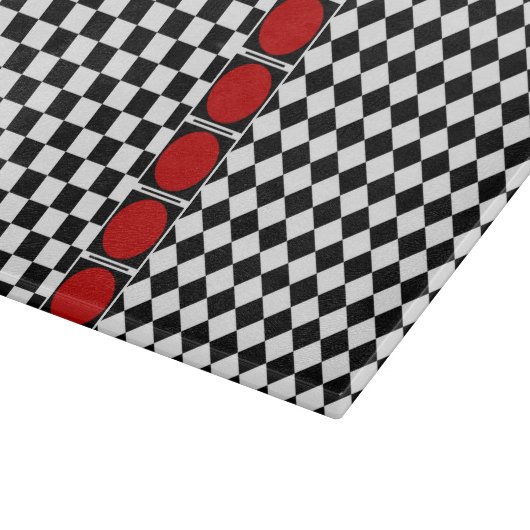 Stilvolles Schwarz-weißes halbes Schneidebrett (Ecke)