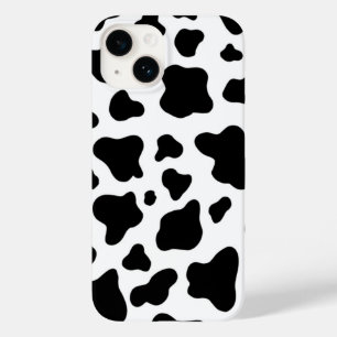 Stilvolles schwarz-weißes Kunstkuh-Leder Case-Mate iPhone 14 Hülle
