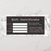 Stilvolles Schwarz-weißes Marble Rose Gold-Geschen (Rückseite)