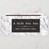 Stilvolles Schwarz-weißes Marble Rose Gold-Geschen (Vorne/Hinten)