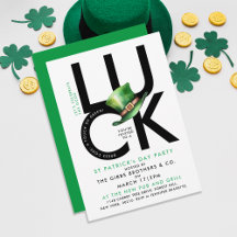 Stilvolles Schwarz-weißes St Patrick Lucky Irish P