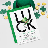 Stilvolles Schwarz-weißes St Patrick Lucky Irish P Einladung