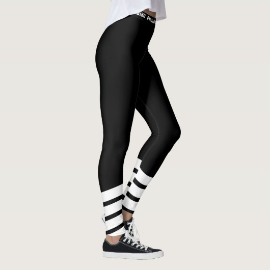 Stilvolles Schwarz-weißes Training Leggings (Rechts)