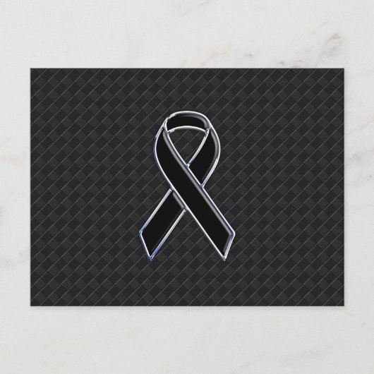 Stilvolles Schwarzes Band-Bewusstsein Postkarte (Vorderseite)