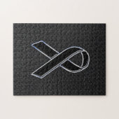 Stilvolles Schwarzes Band-Bewusstsein Puzzle (Horizontal)