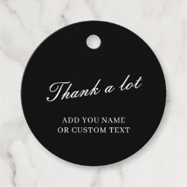 Stilvolles schwarzes Dankeschön-Typografie-Design Geschenkanhänger