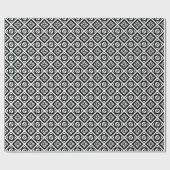 Stilvolles Schwarzes geometrisches Muster auf Weiß Geschenkpapier (Flach)