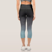 Stilvolles Schwarzes Grau Aquamarines rustikales O Capri Leggings (Rückseite)