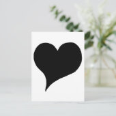 Stilvolles Schwarzes Herz Postkarte (Stehend Vorderseite)