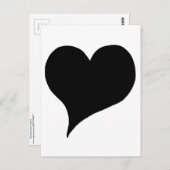 Stilvolles Schwarzes Herz Postkarte (Vorne/Hinten)