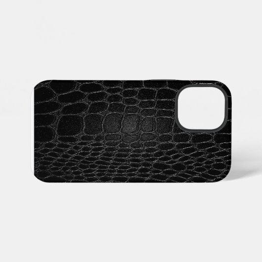 Stilvolles schwarzes Krokodil iPhone Hülle (Rückseite (Horizontal))