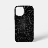Stilvolles schwarzes Krokodil iPhone Hülle (Rückseite)