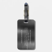 Stilvolles Schwarzes Metall - Zwei fette Monogramm Gepäckanhänger (Rückseite vertikal)