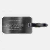 Stilvolles Schwarzes Metall - Zwei fette Monogramm Gepäckanhänger (Rückseite horizontal)